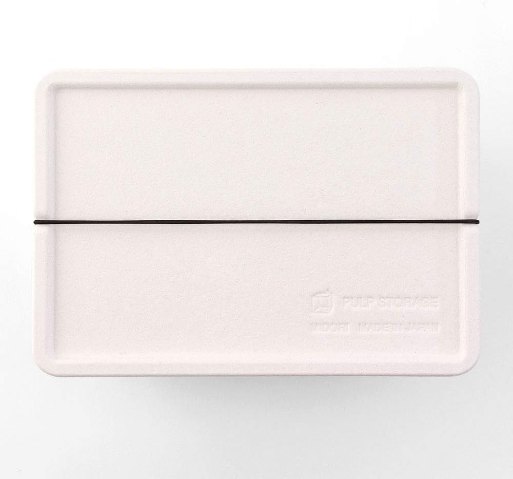 Midori Pulp Storage Post Card & Tool Box - White - Made in Japan top
