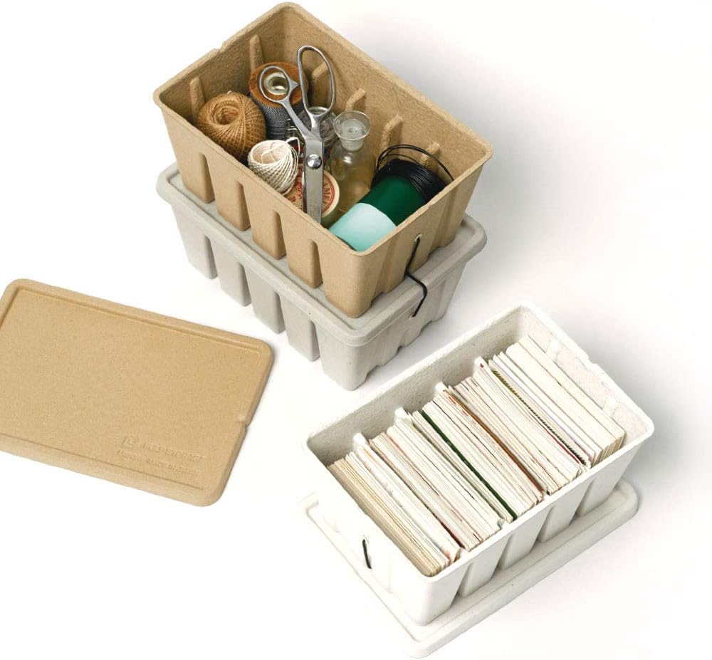 Midori Pulp Storage Post Card & Tool Box - White - Made in Japan lifestyle