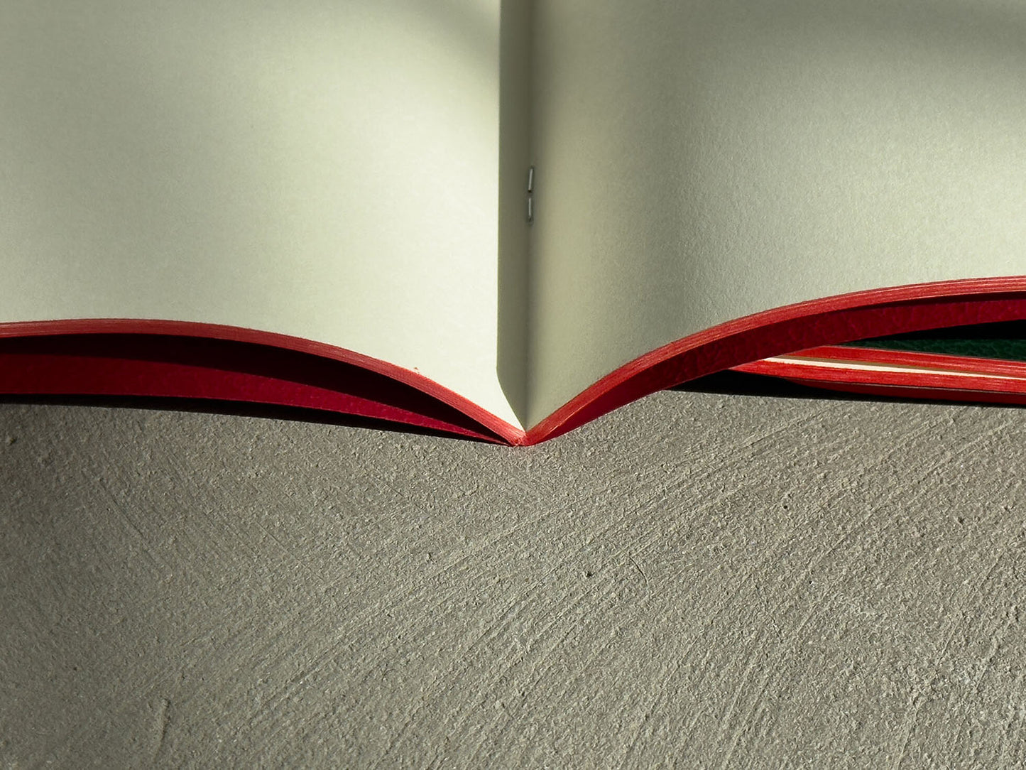 Bieffe Notebook - Large - A5 - Black - Made In Italy open red edges