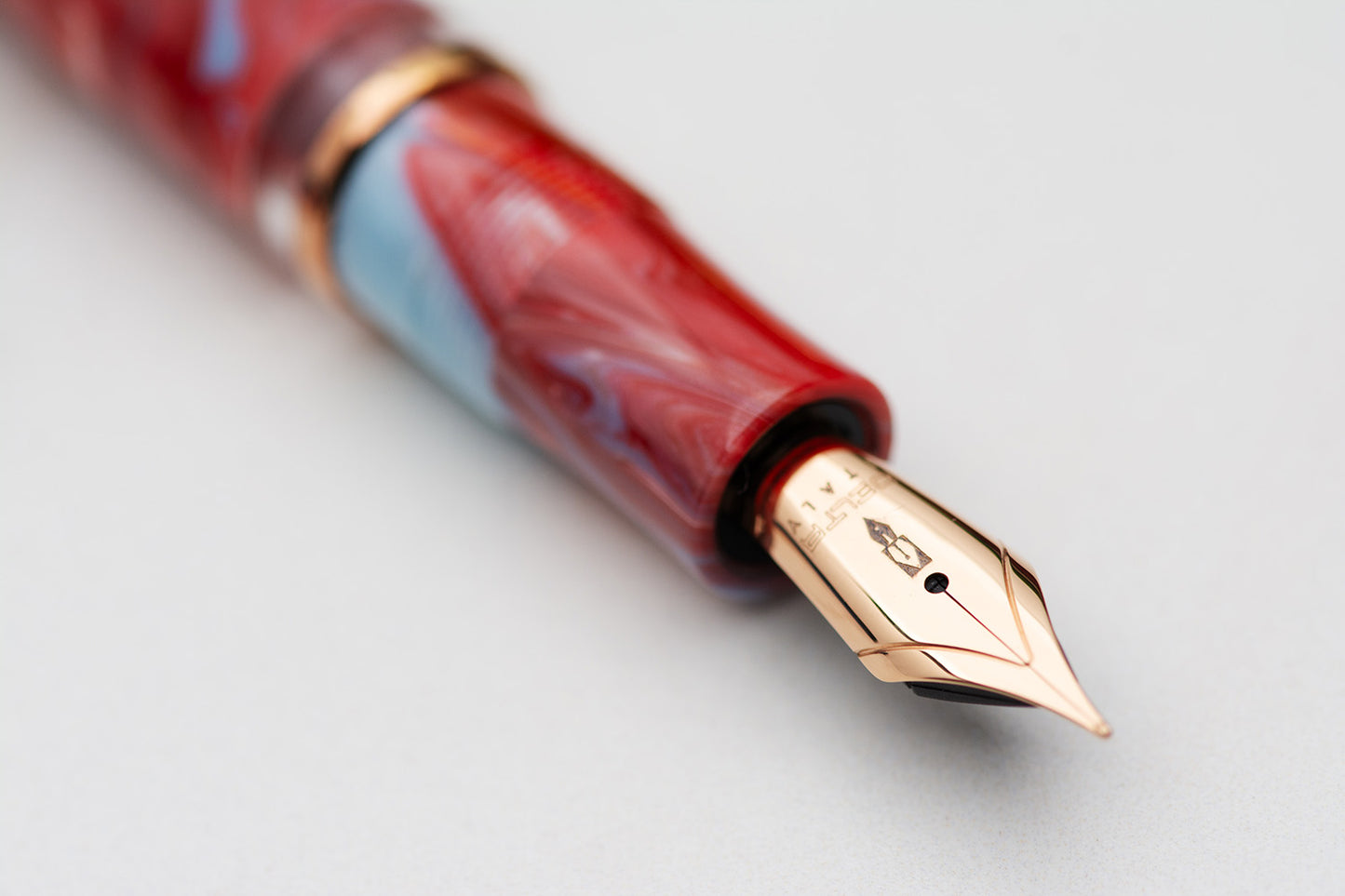 Delta Duna Ghibli Red Fountain Pen nib detail made in Italy