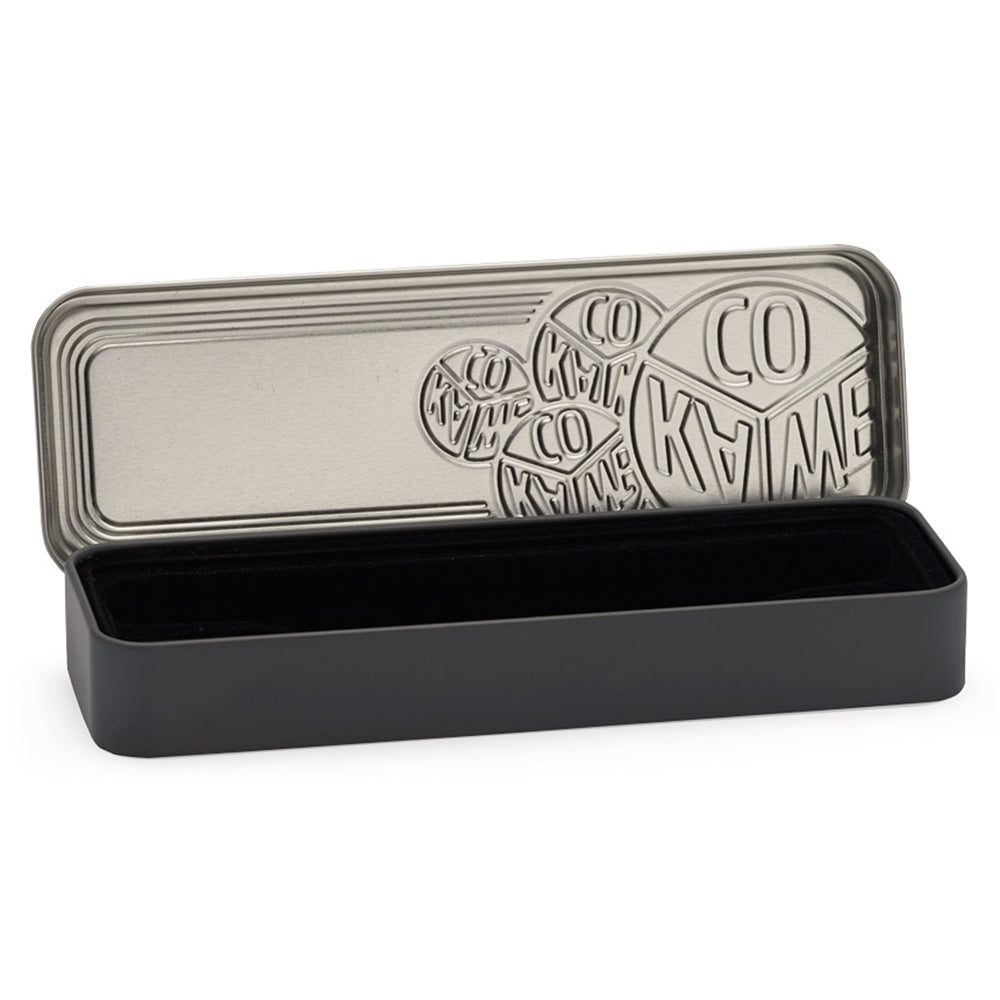 Kaweco Original Fountain Pen - Black Chrome - 250 #6 Nib - Made In Germany tin open