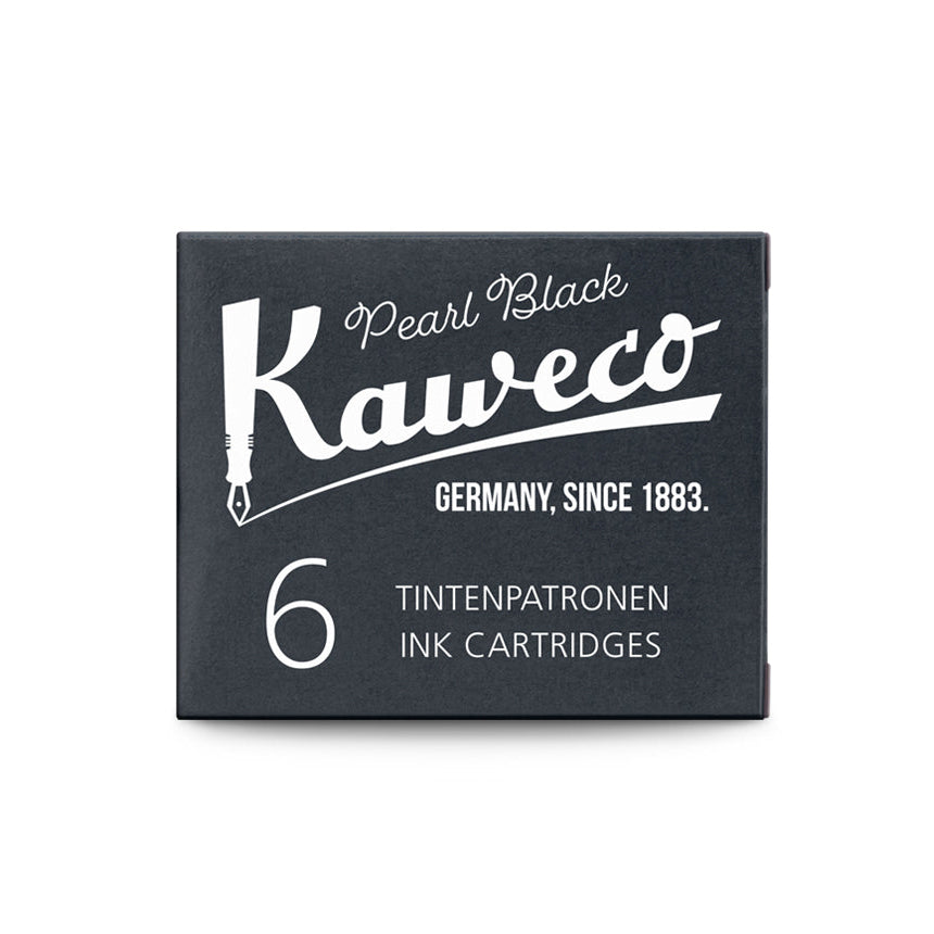 Kaweco Fountain Pen Ink - 6 Cartridges - Pearl Black - Made in Austria Box