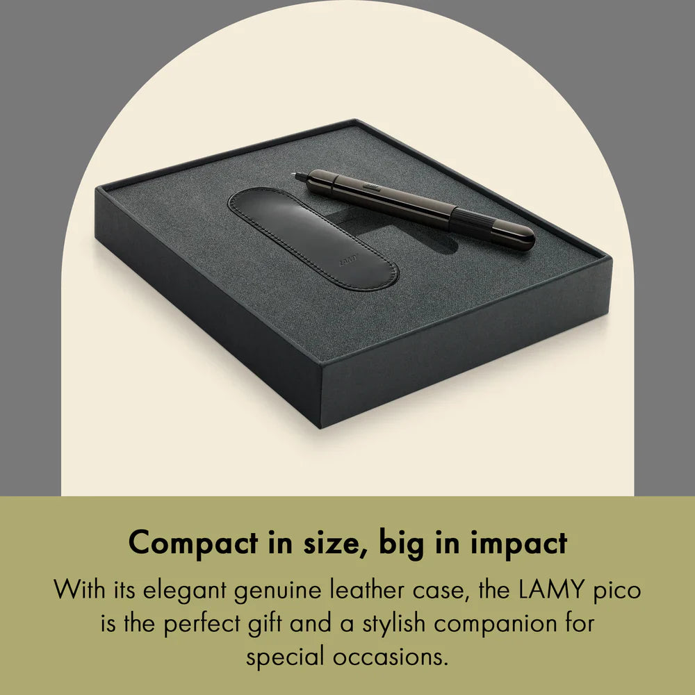LAMY Pico LX Ballpoint Pen - Ruthenium - Special Edition - Pocket Pen - Made In Germany gift set
