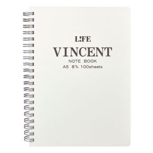 LIFE Vincent Twin Ring Notebook - A5 - White | Made in Japan