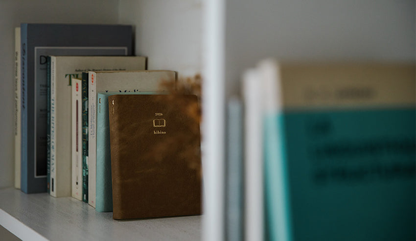 Midori Hibino Diary 2026 2-Page-Per-Day Calendar - A6 - Camel Brown Tomoe River - Made in Japan books