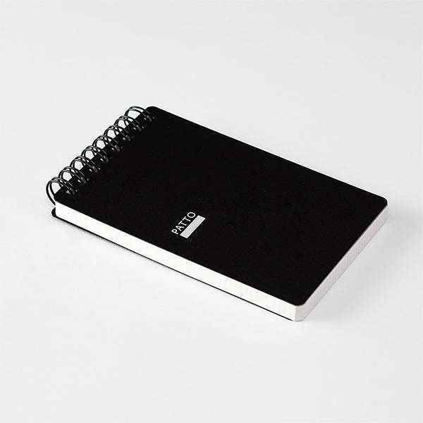 Midori Patto Quick Open Memo Pad - Black - Made in Japan angle