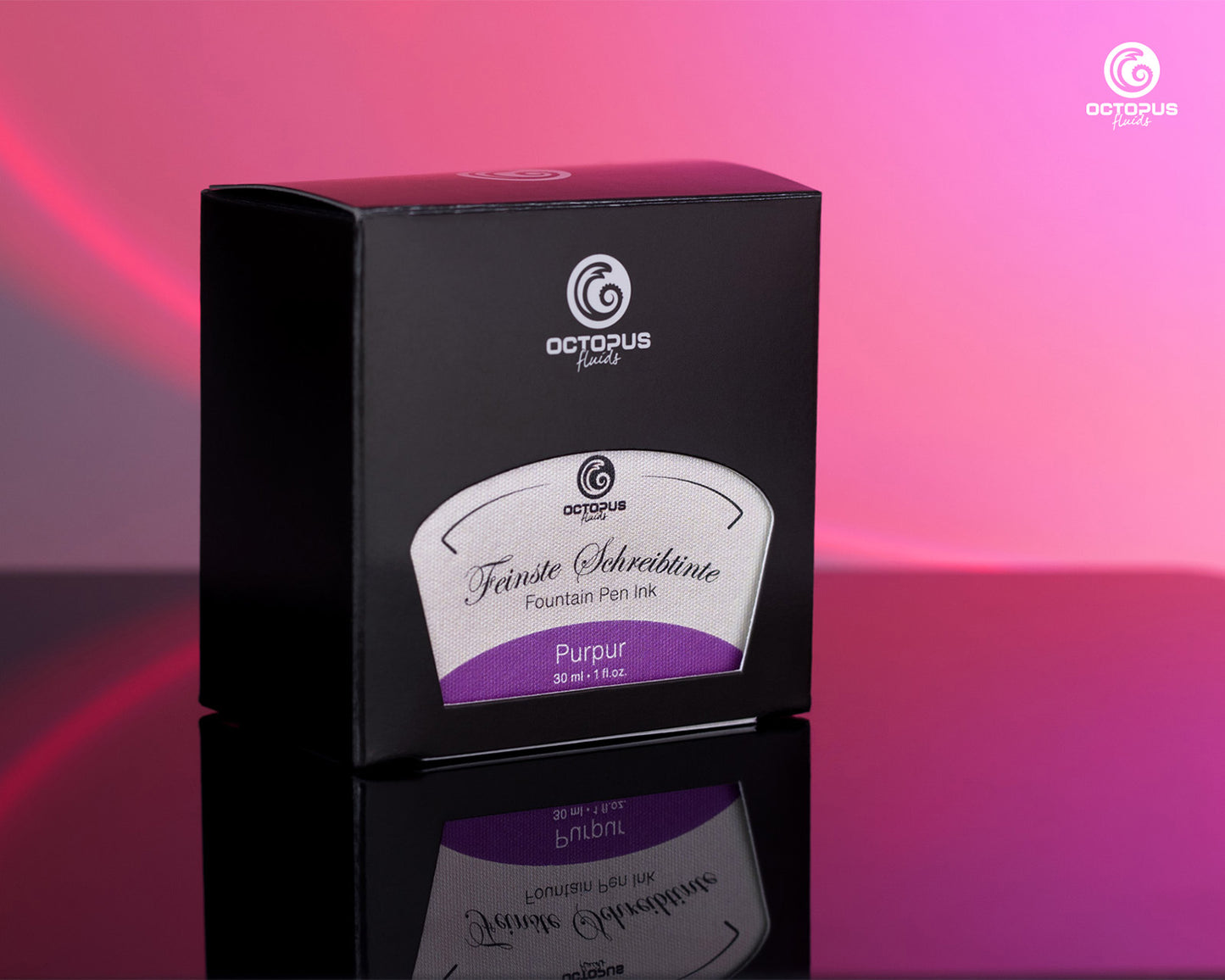 Octopus Fluids Fountain Pen Ink - 30 ml Bottle - Purpur Purple - Made in Germany box