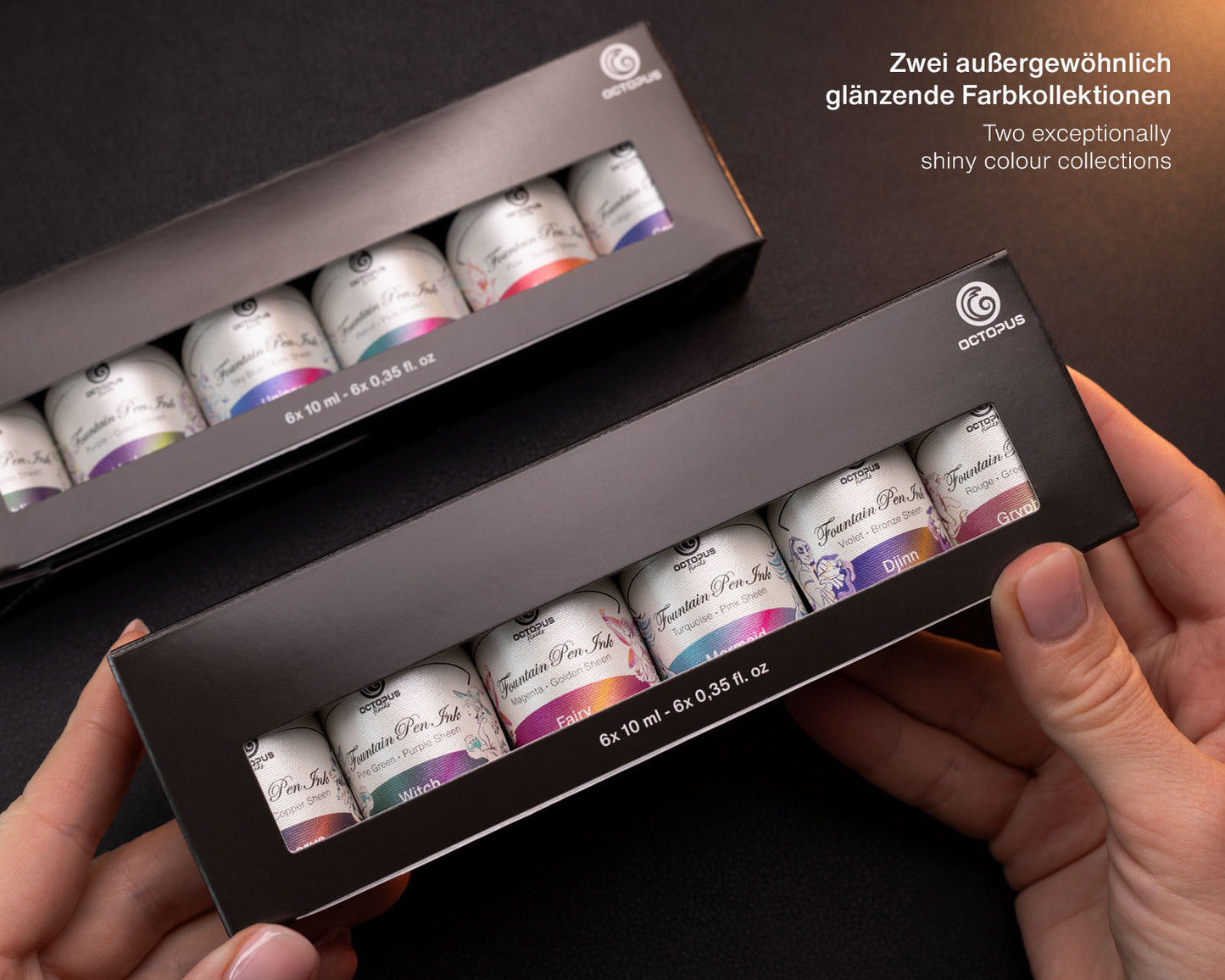 Octopus Fluids Sheening Fountain Pen Ink Sets - 6 x 10 ml Bottles - Set 2 box