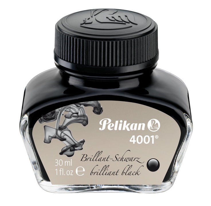 Pelikan 4001 Fountain Pen Ink - 30 ml Bottle - Brilliant Black - Made in Germany