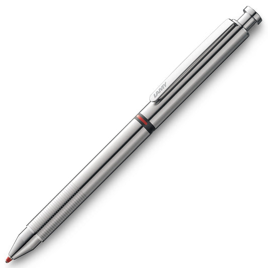 LAMY ST Tri Pen - 2 Color Ballpoint Multi Pen + 0.5 mm Pencil - Brushed Stainless Steel made in germany