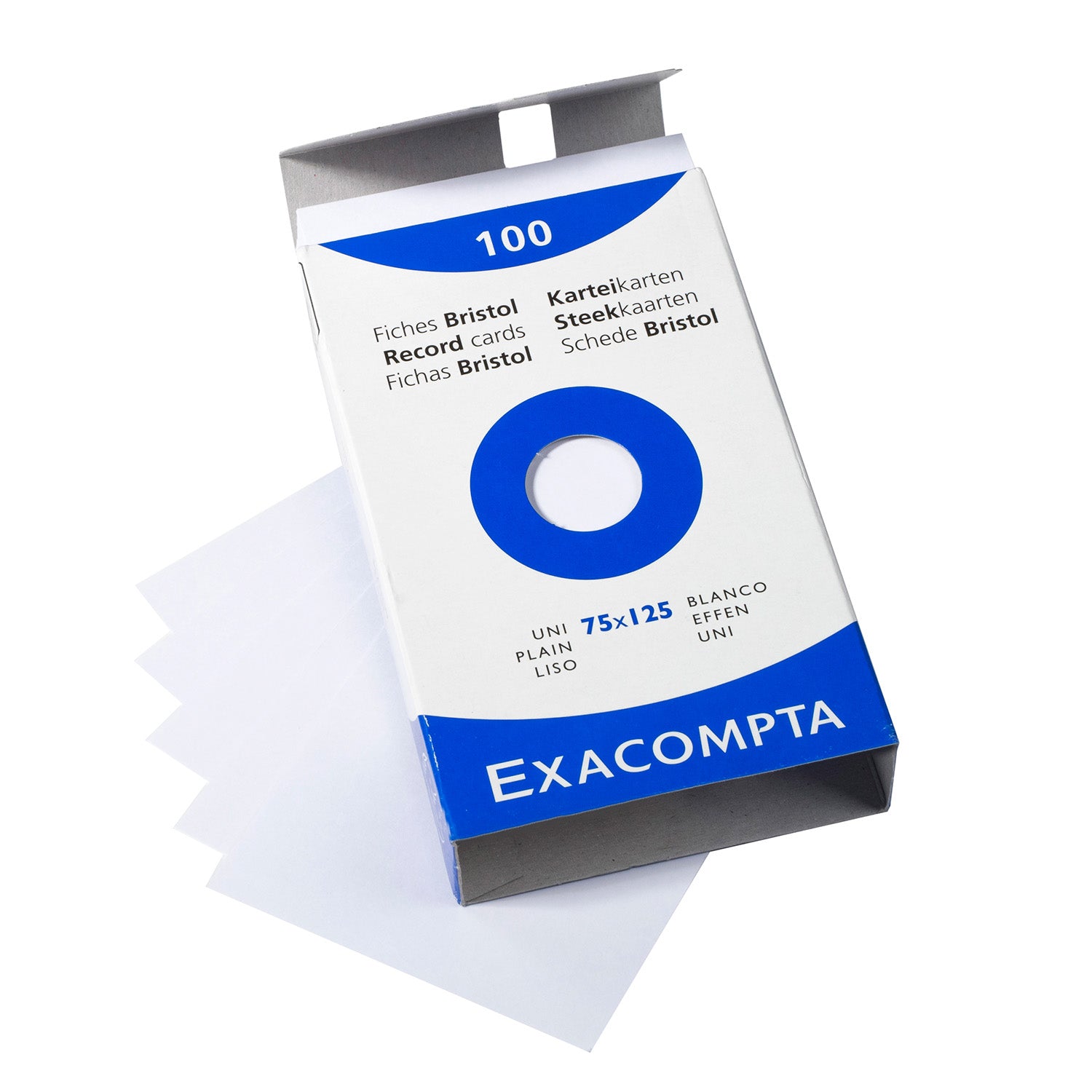 Exacompta - Ref 10330E - Bristol Revision Flashcards with Ring (Pack of 50  Cards) - A7 (77 x 105mm) in Size, Perforated Sheets, Lined Rulings - Random