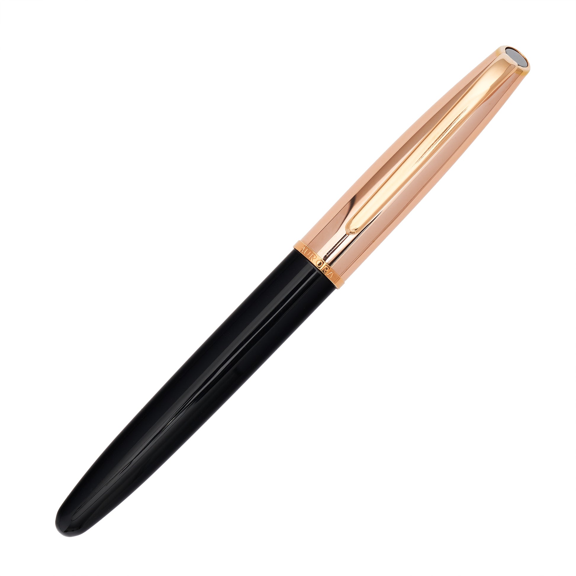 Aurora Style Fountain Pen Made in Italy Rose Gold Cap Capped
