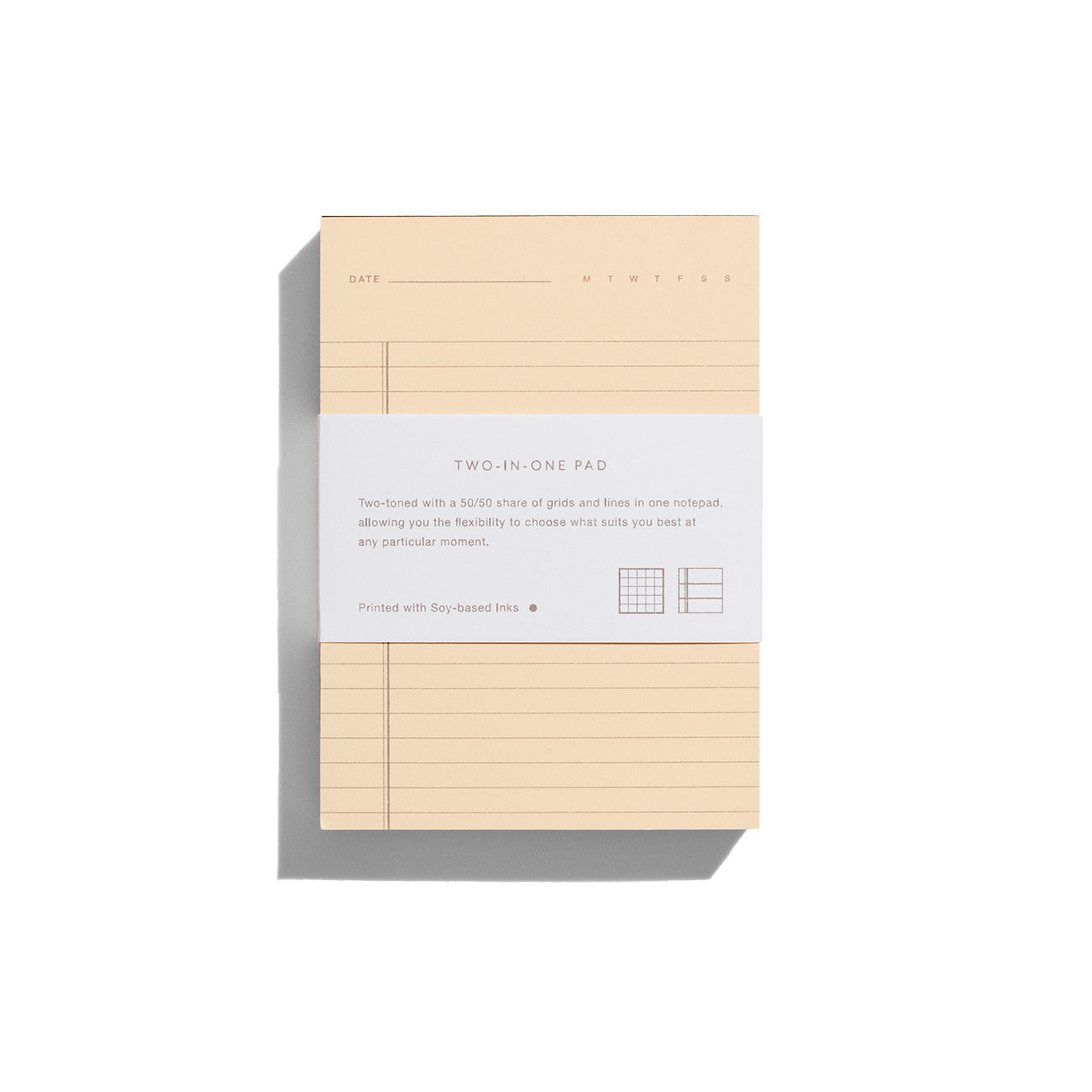2-in-1 Notepad in Brown and Cream by Before Breakfast. Grid and ruled sheets. Made in England and fountain pen friendly.