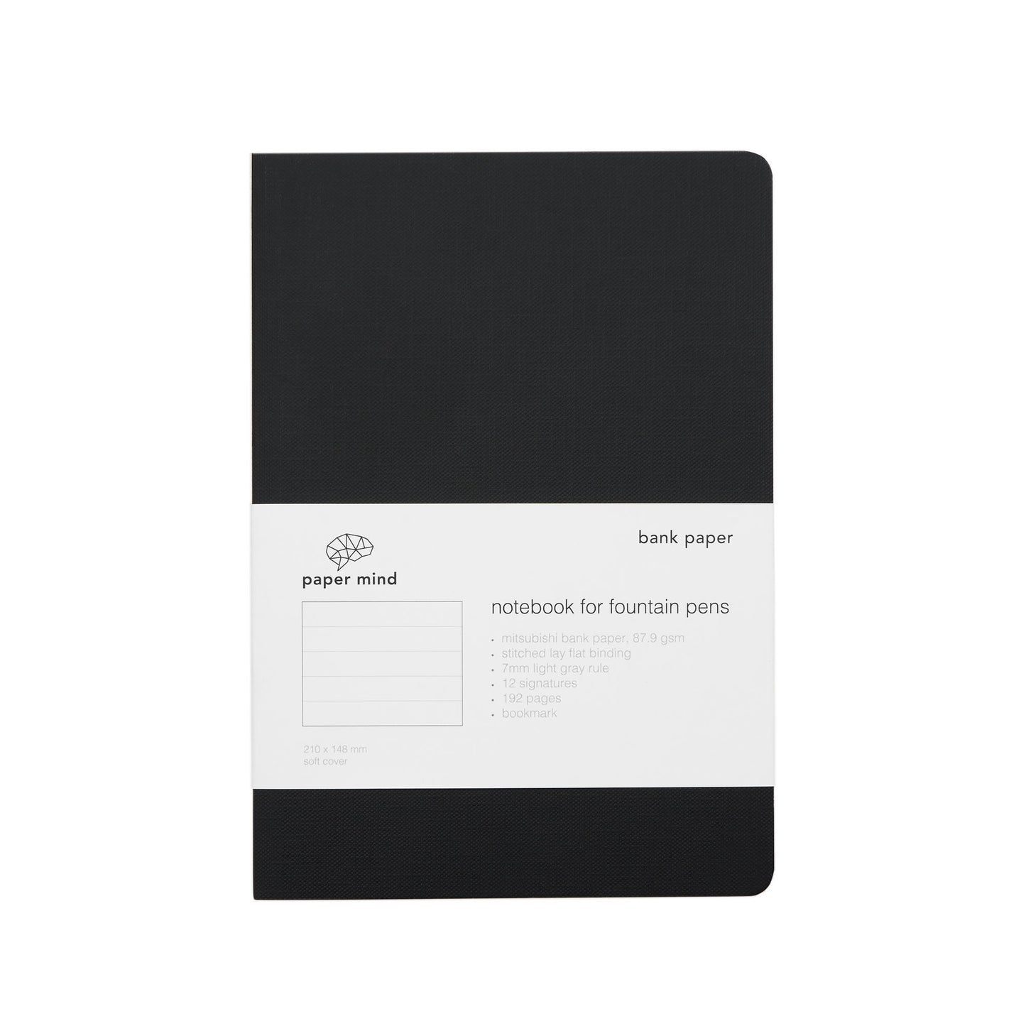 The Paper Mind Mitsubishi Bank Paper Notebook A5 Black Fountain Pen Friendly