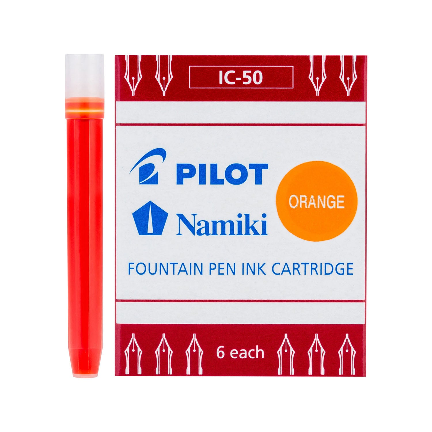 Pilot Namiki Fountain Pen Ink - 6 Cartridges Orange