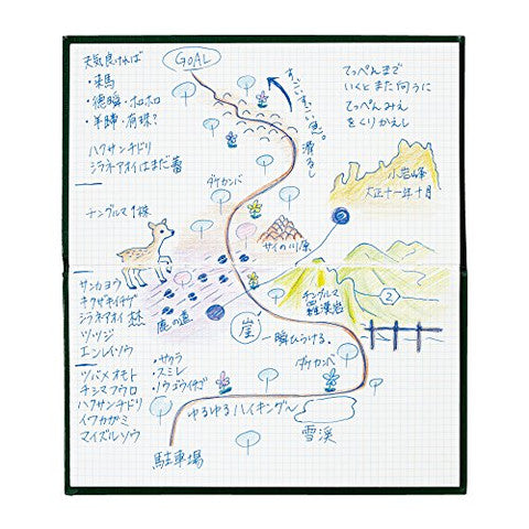 Kokuyo Field Sketch Book Notebook - 3 mm Grid - Dark Green Demo