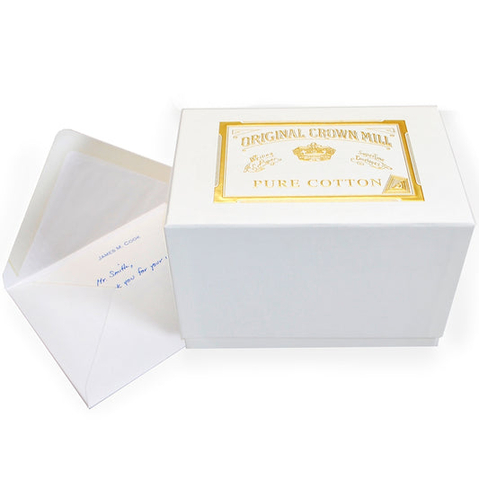 Original Crown Mill Pure Cotton Stationery Box - 4" x 6" - 50 Cards & 50 Envelopes