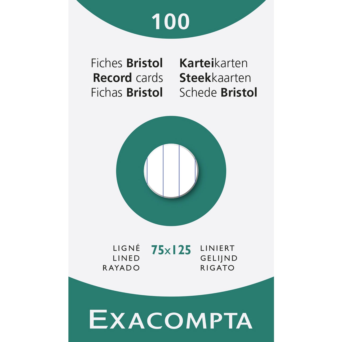 Exacompta Bristol Index Cards 3x5 Clairefontaine Ruled Lined 75x125 mm fountain pen friendly index cards face