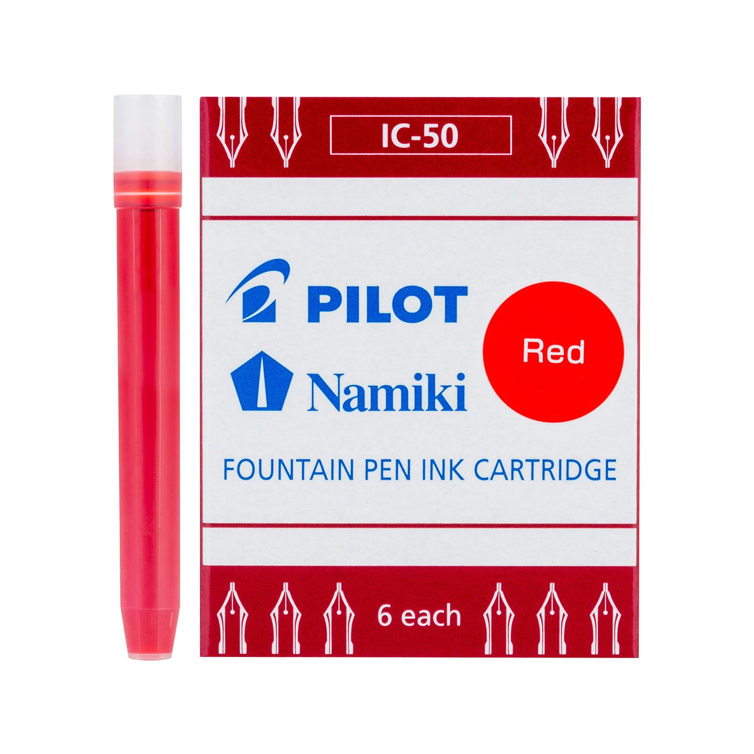 Pilot Namiki Fountain Pen Ink - 6 Cartridges Red