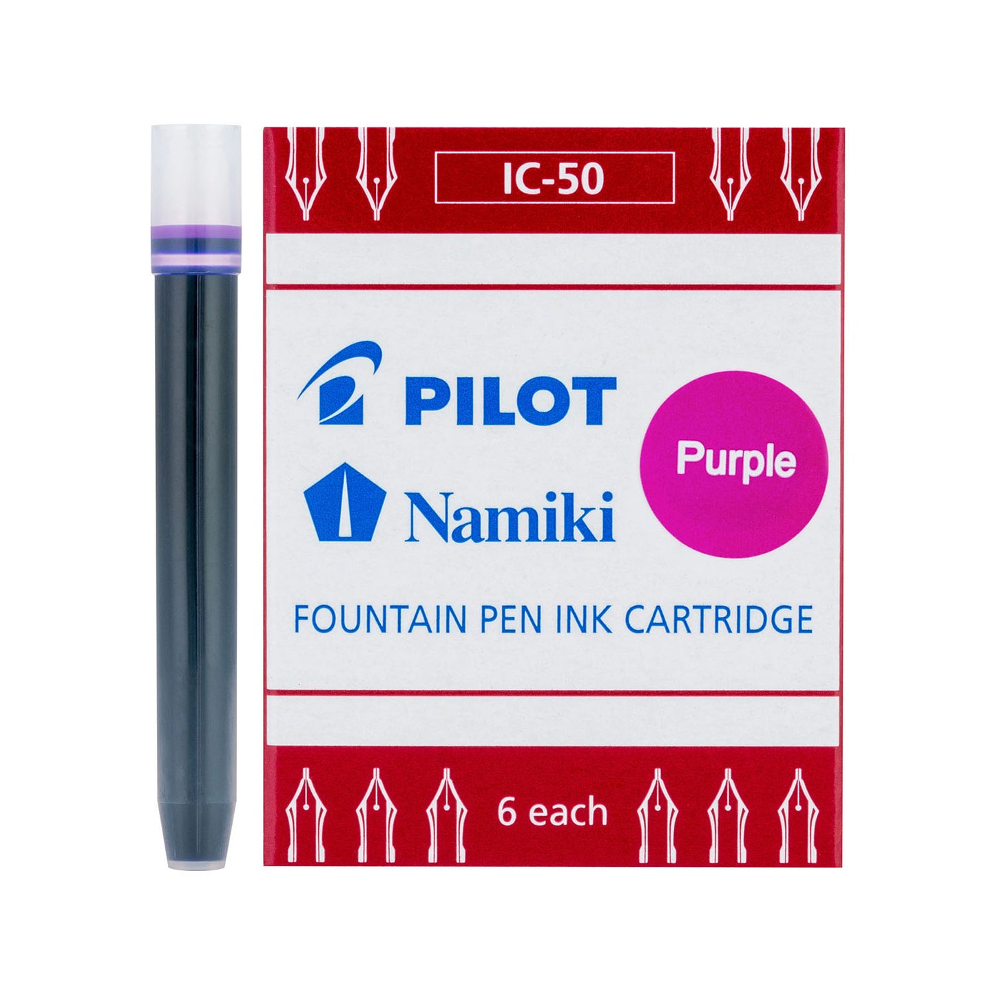 Pilot Namiki Fountain Pen Ink - 6 Cartridges Purple