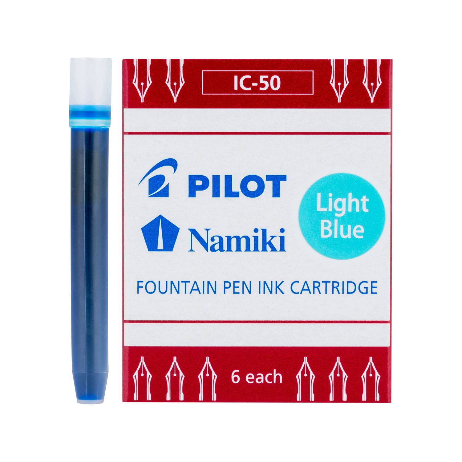 Pilot Namiki Fountain Pen Ink - 6 Cartridges Light Blue