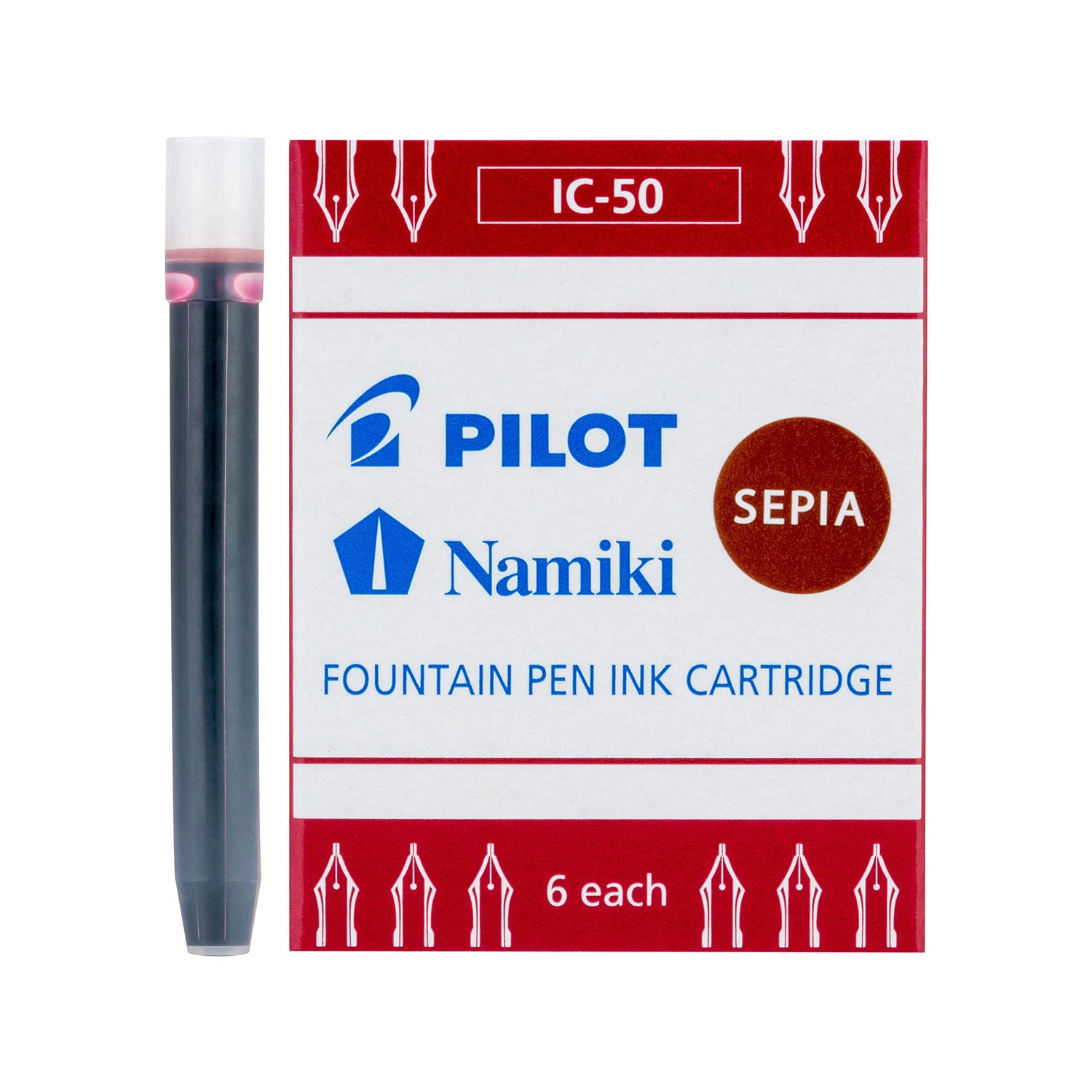 Pilot Namiki Fountain Pen Ink - 6 Cartridges Sepia
