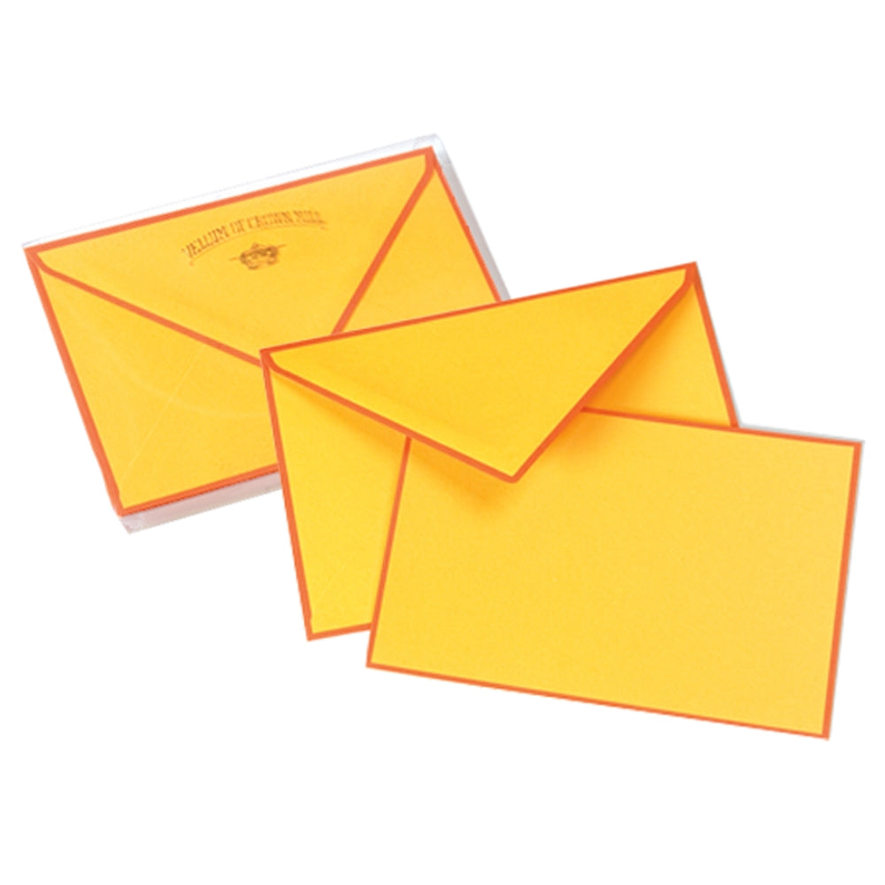 Original Crown Mill Color Edge 4 x 6 Note Card and Envelope Box Mango orange
