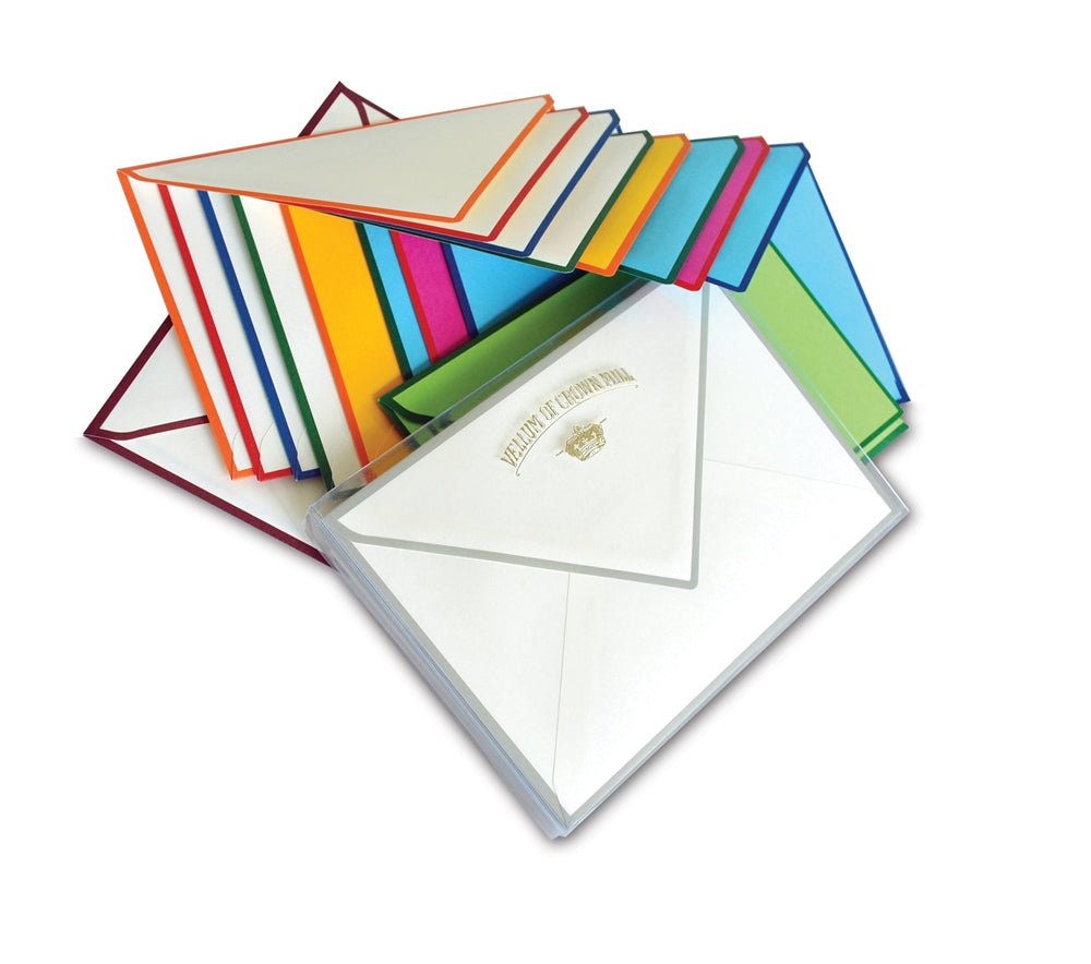 Original Crown Mill Color Edge 4 x 6 Note Card and Envelope Box Assorted Colors