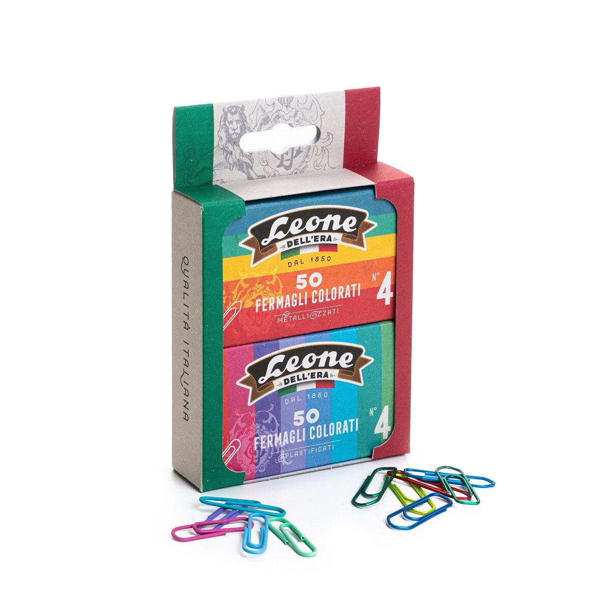 Lion Paper Clips - Combination Pack Color - Size 4 Leone dell'er made in italy