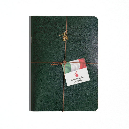 Bieffe Notebooks A5 - "Elephant" Finish Cover - Green - Set of 3 Made in Italy