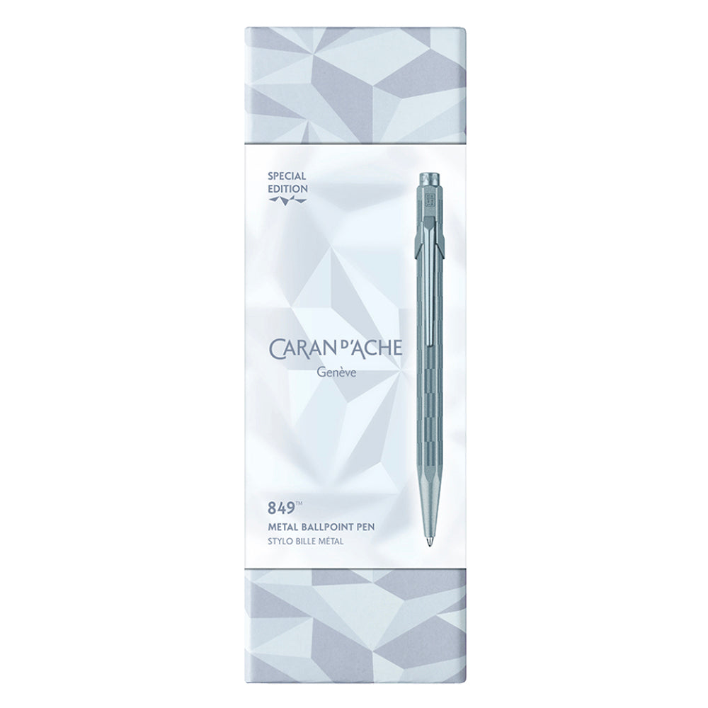 Caran d'Ache 849 Ballpoint Pen - Alpine Frost Blue - Special Edition - Swiss Made box