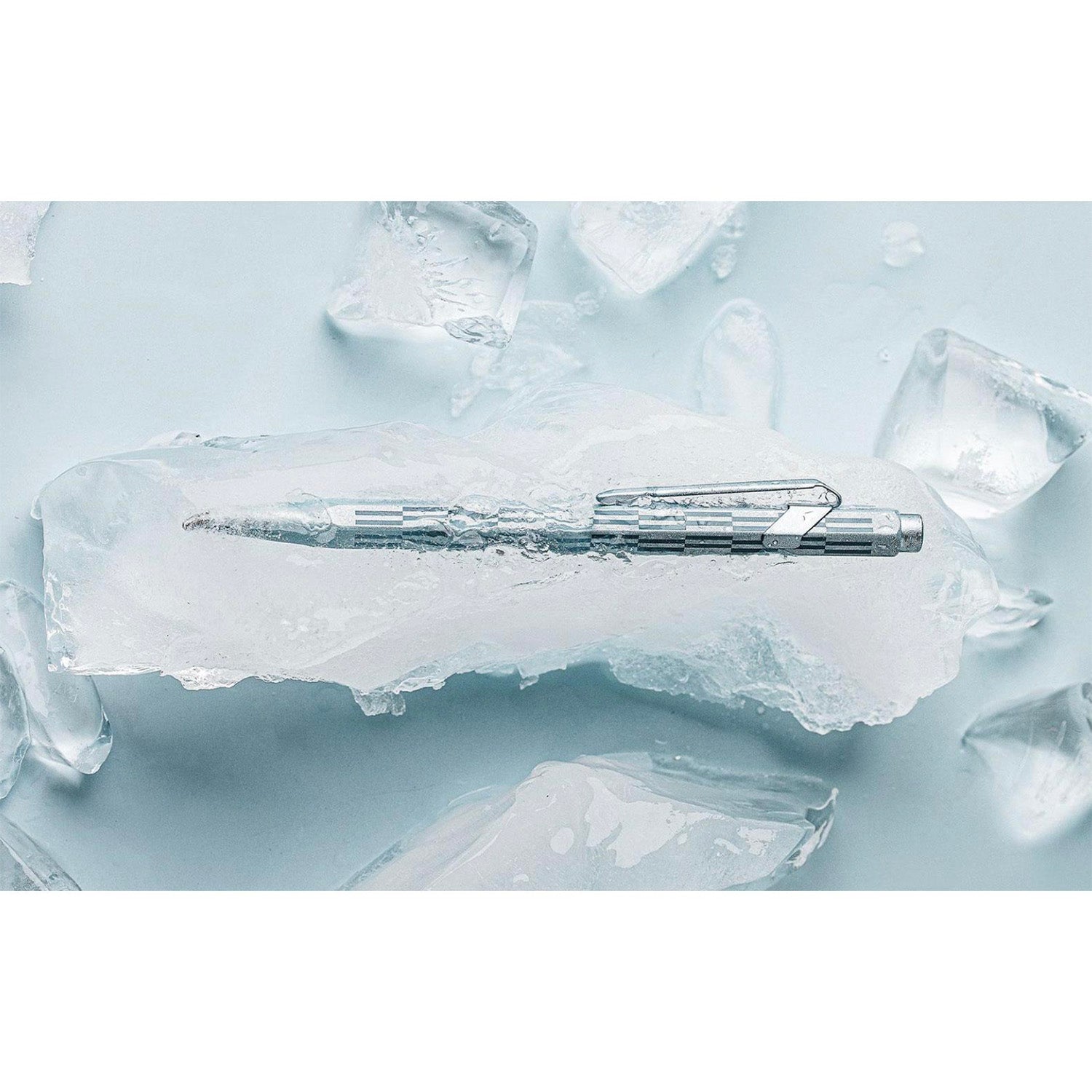 Caran d'Ache 849 Ballpoint Pen - Alpine Frost Blue - Special Edition - Swiss Made in ice