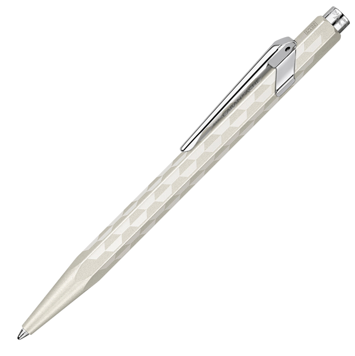 Caran d'Ache 849 Ballpoint Pen - Alpine Frost White - Special Edition - Swiss Made side