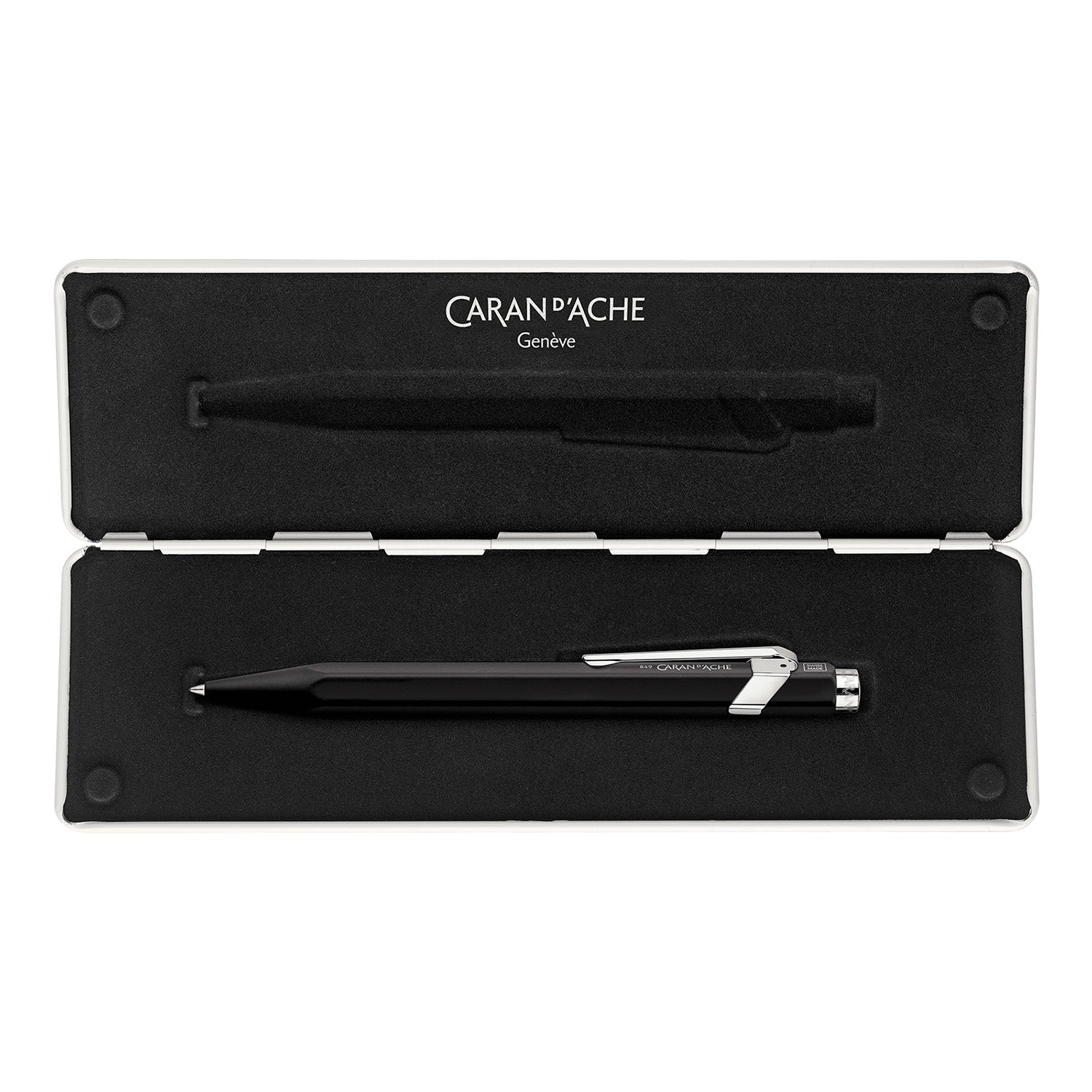 Caran d'Ache 849 Rollerball Pen with Slimpack open - Black - Swiss Made