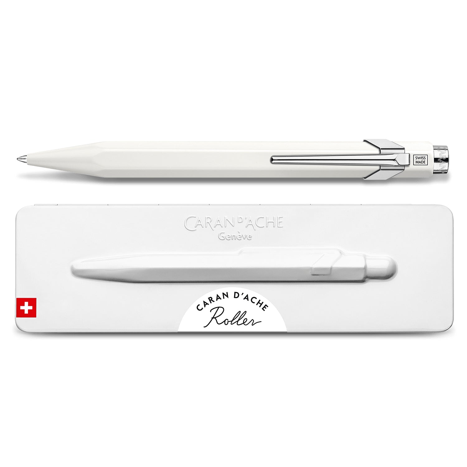 Caran d'Ache 849 Rollerball Pen with Slimpack - White - Swiss Made