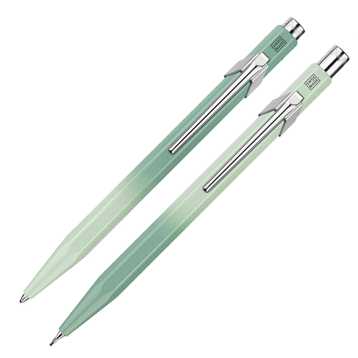 Caran d'Ache 849 Ballpoint Pen and Mechanical Pencil Set - Misty Forest - Special Edition - Swiss Made