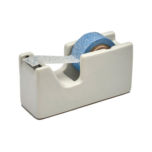 Classiky Porcelain Tape Dispenser - White with tape