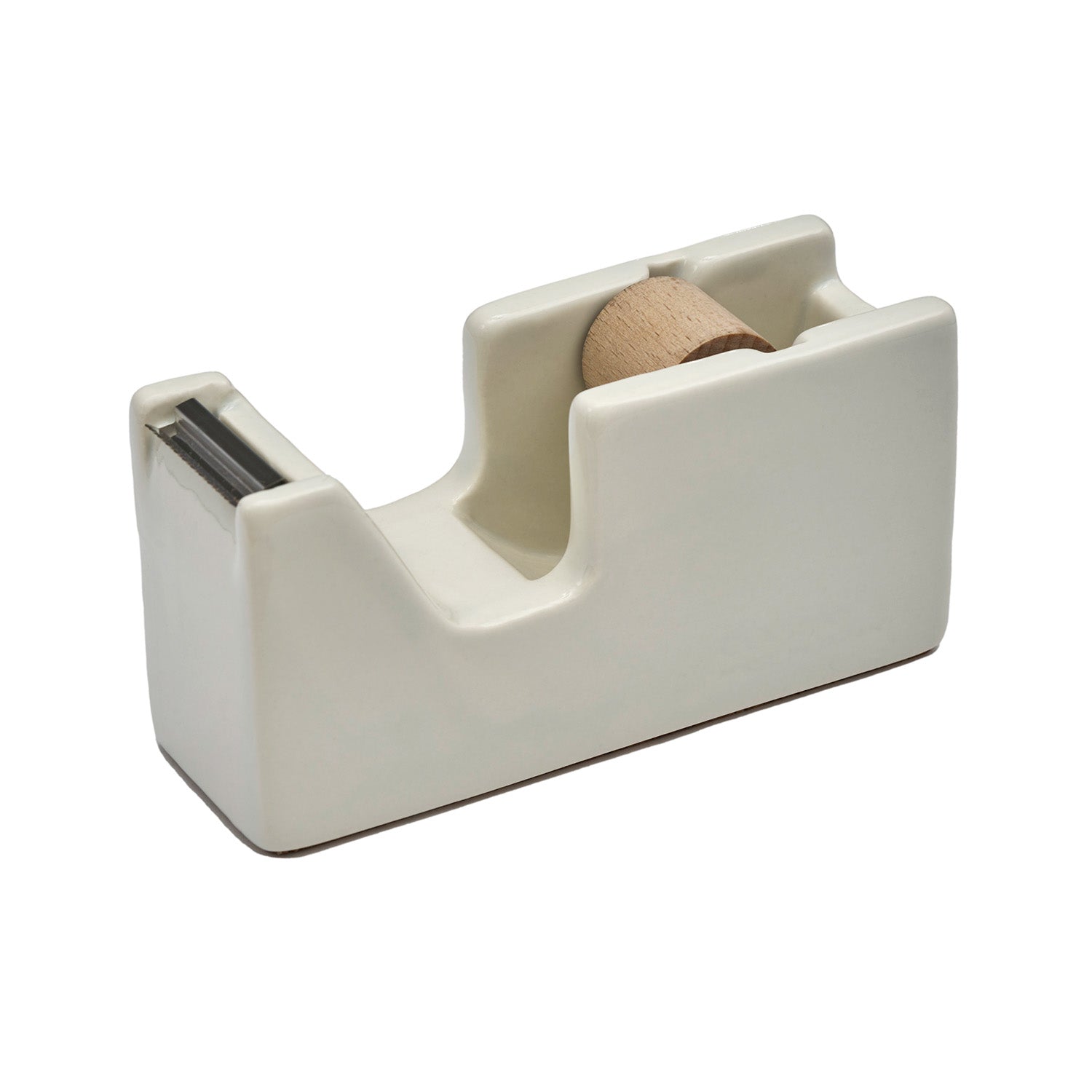 Classiky Porcelain Tape Dispenser - White made in Japan angle