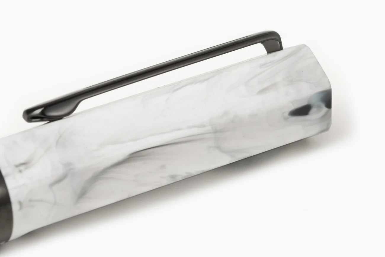 TWSBI Eco Fountain Pen - TWSBI Eco Fountain Pen - Carrara w/ Onyx - Piston Filler - Demonstrator - Made in Taiwan cap