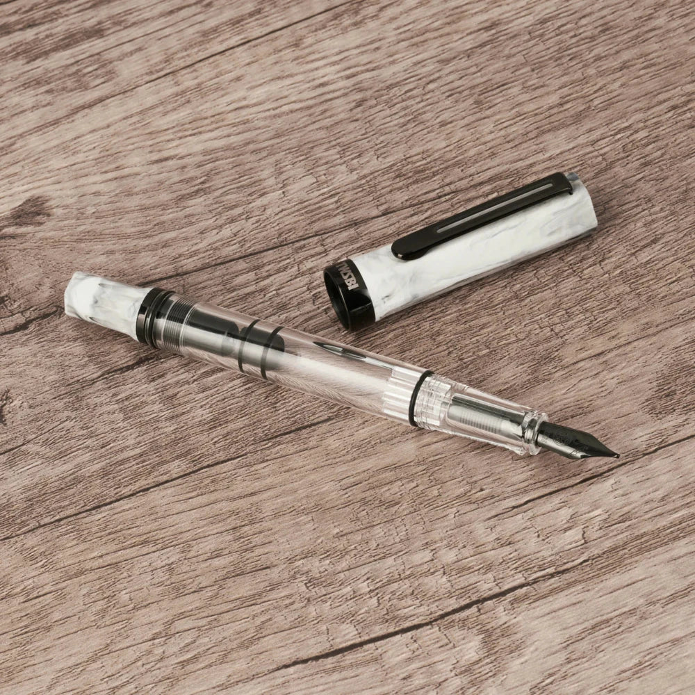 TWSBI Eco Fountain Pen - TWSBI Eco Fountain Pen - Carrara w/ Onyx - Piston Filler - Demonstrator - Made in Taiwan lifestyle 2