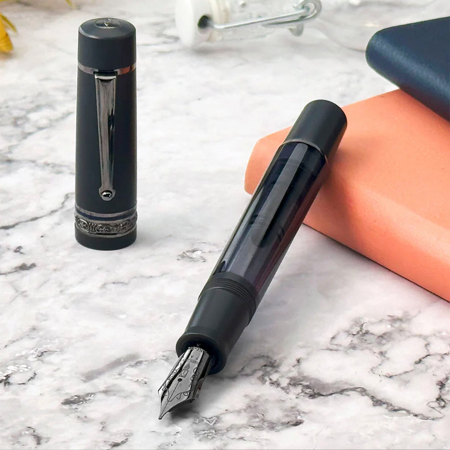 Delta Prestige Fountain Pen - #8 14k nib - Limited Edition - Matte Grey Made in Italy lifestyle 2