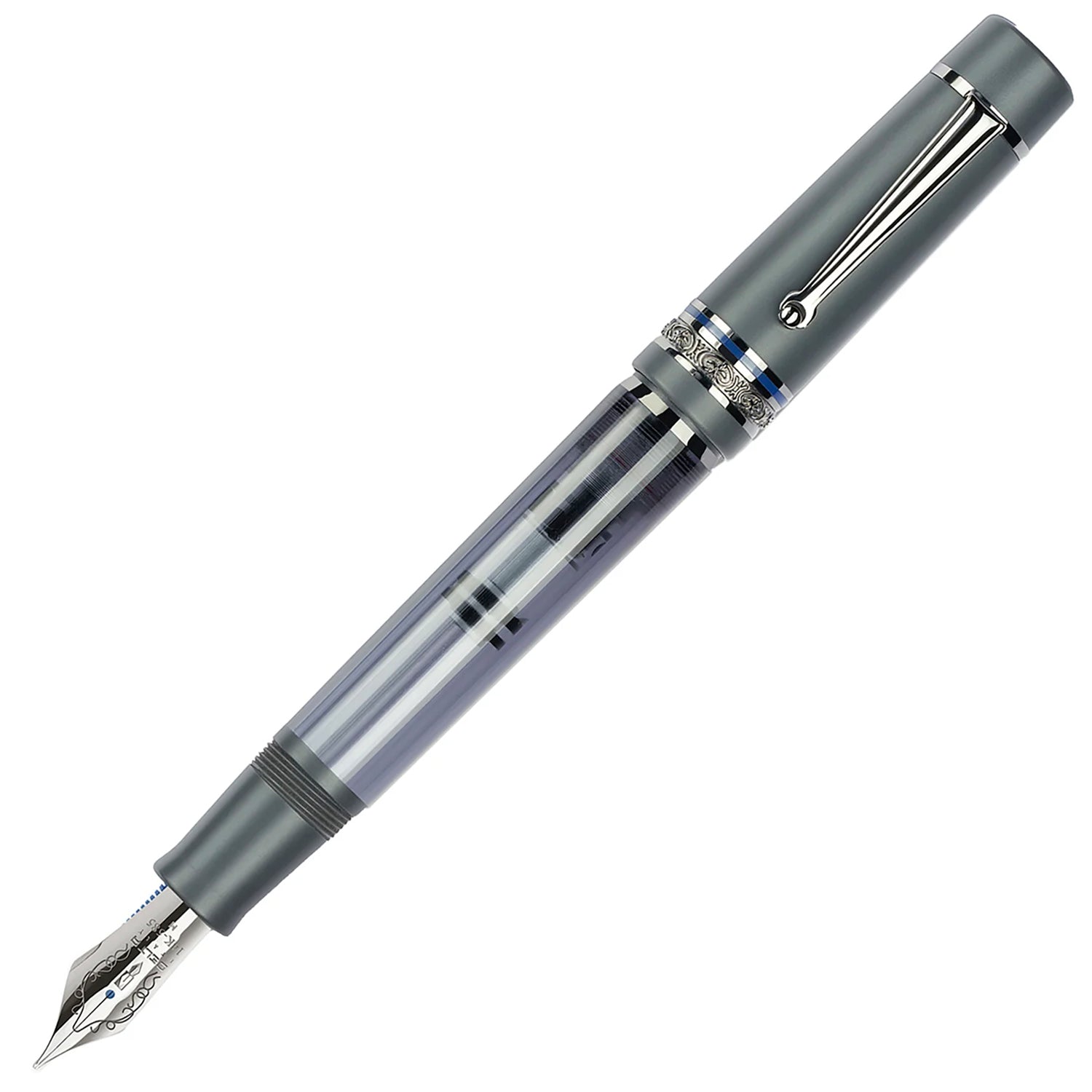 Delta Prestige Fountain Pen - #8 14k nib - Limited Edition - Matte Grey Made in Italy posted