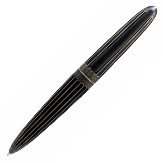 Diplomat Aero Ballpoint Pen - Stripes Oxyd Brass - Made In Germany
