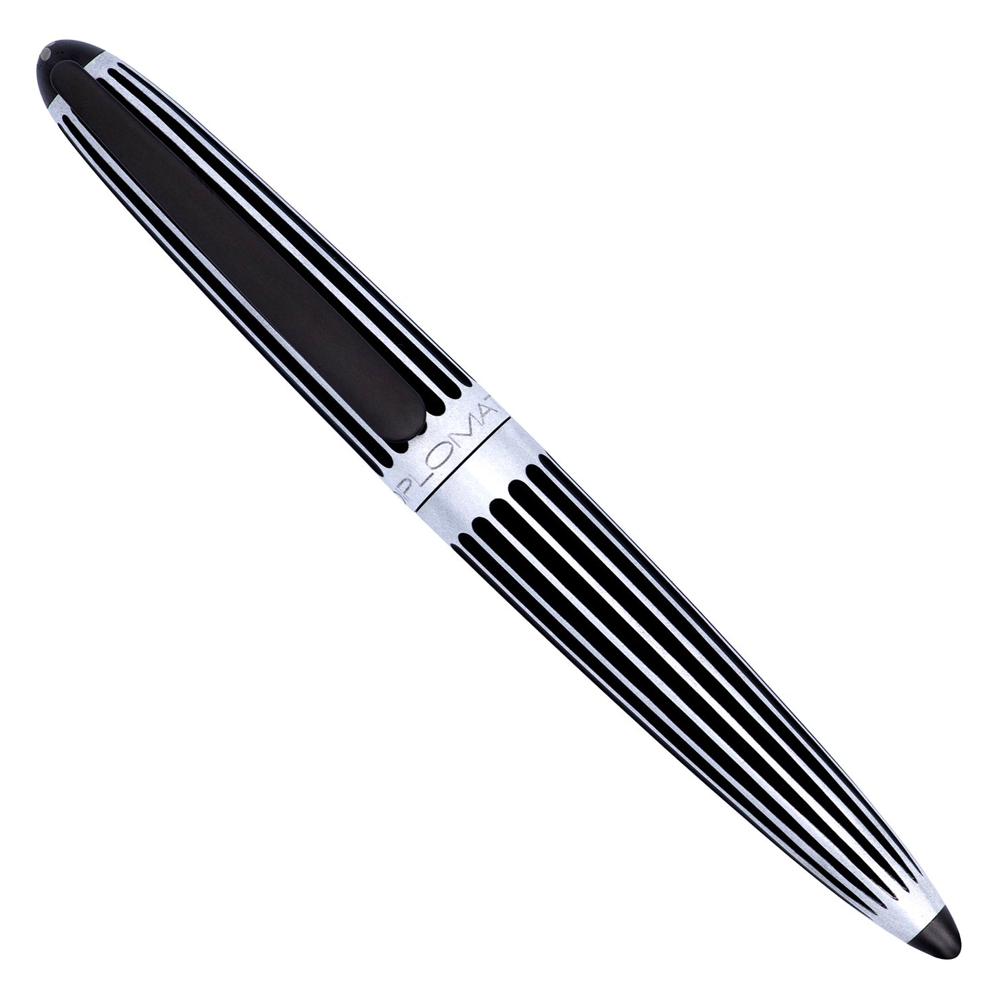 Diplomat Aero Fountain Pen - Stripes Black - Made In Germany capped