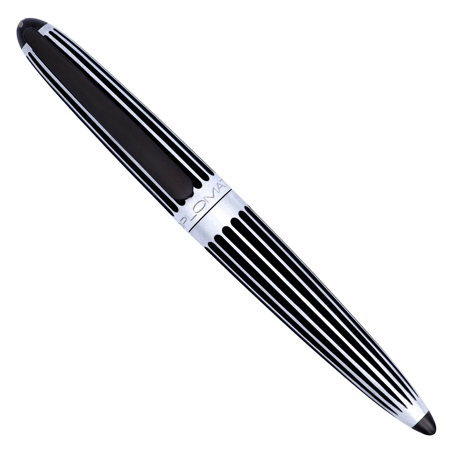 Diplomat Aero Fountain Pen - Stripes Black - Made In Germany capped