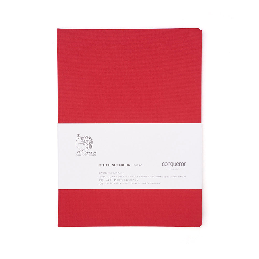 Dressco Cloth Notebook - Conqueror Paper - Red