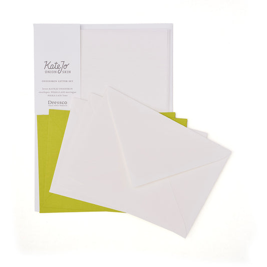 Dressco Onionskin Letter Set - A5 - White & Lime