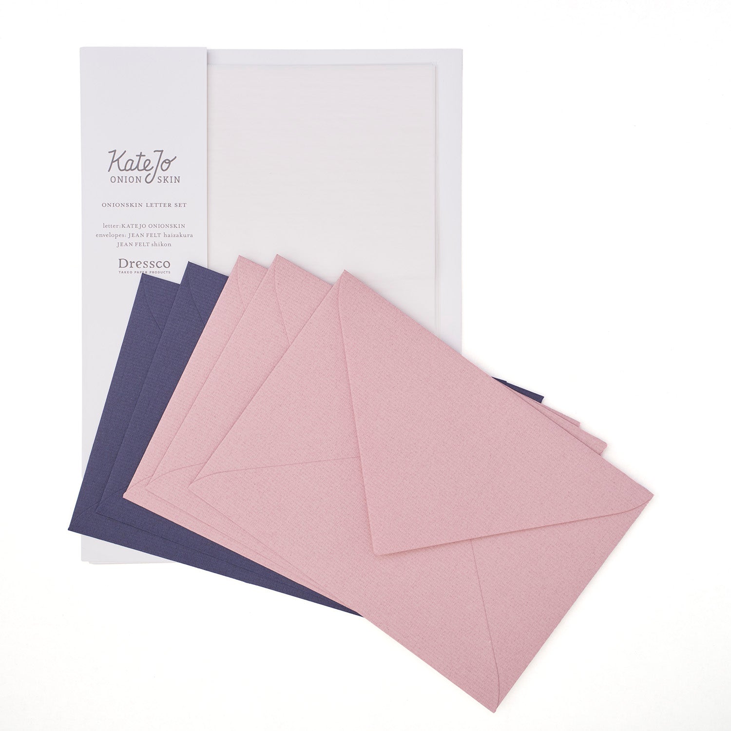 Dressco Onionskin Letter Set - A5 - Pink & Navy