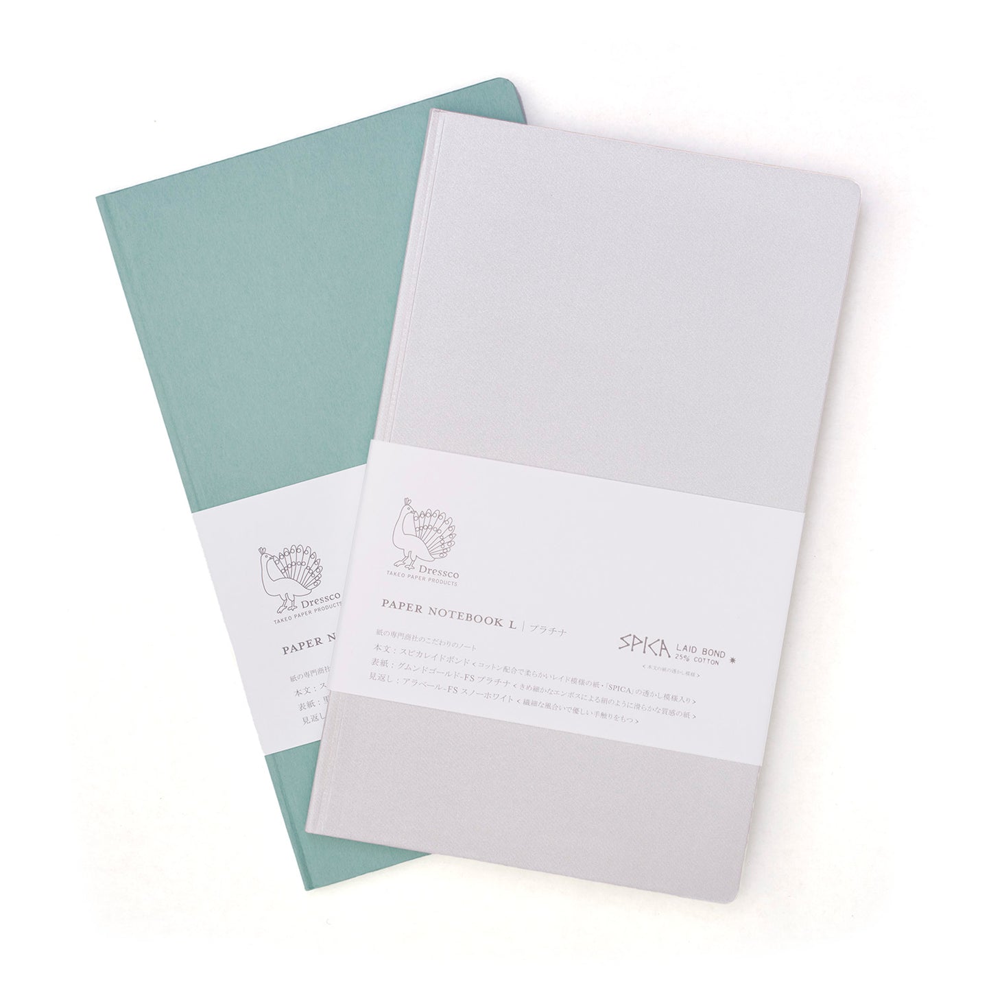 Dressco Paper Notebook L - A5 Slim - SPICA Bond Paper - Light Blue and white 