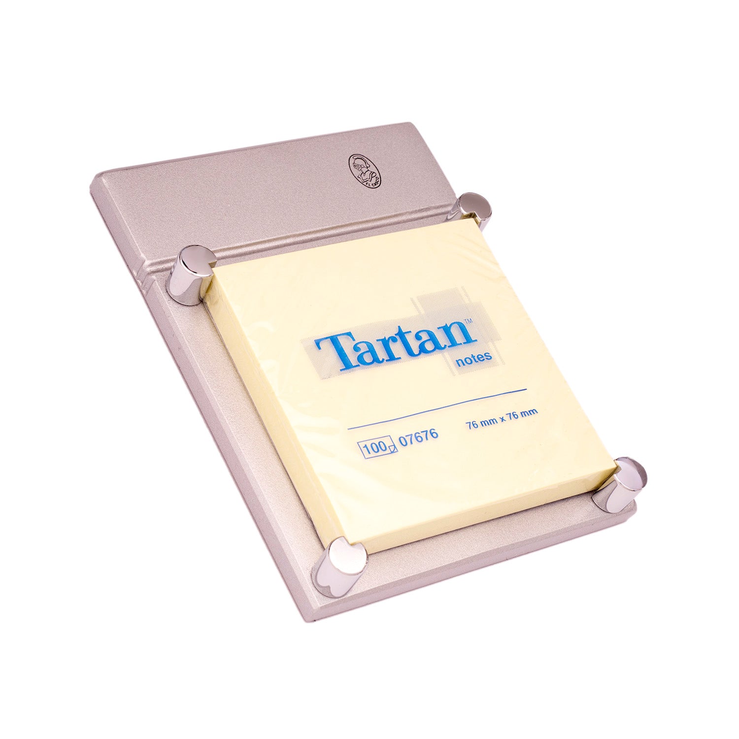El Casco Sticky Note Holder M-671CG - Gray Chrome - Made in Spain with sticky notes
